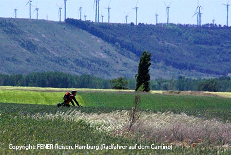 Mit dem Fahrrad auf dem Jakobsweg in Spanien